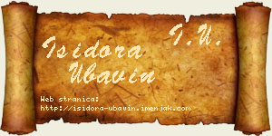 Isidora Ubavin vizit kartica